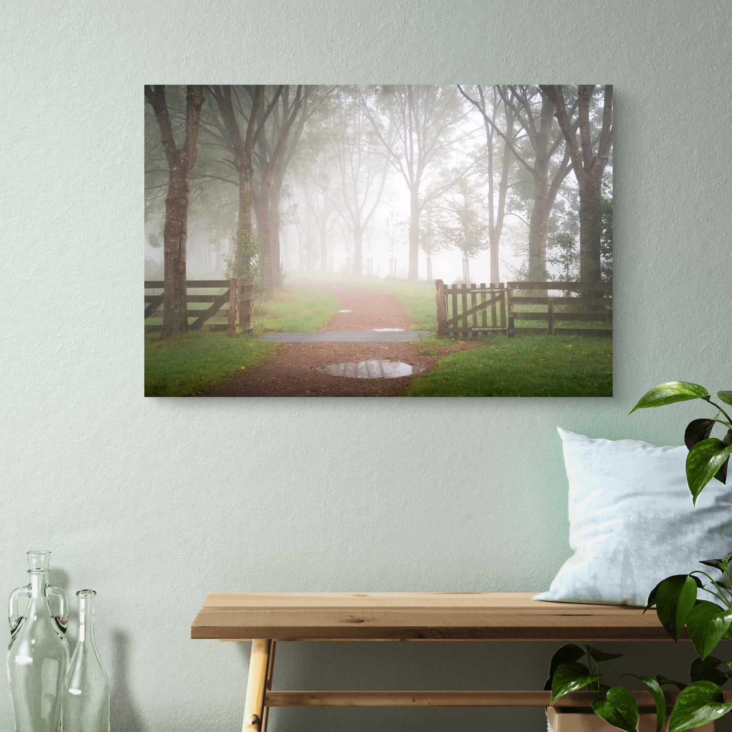Dibond print: "Mistige ochtend in het Sneeker Rasterhofpark"