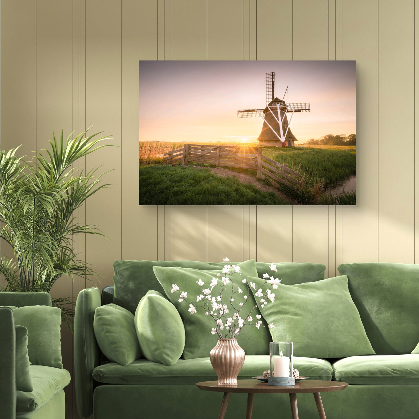 Wanneer de zon bijna onder is, achter deze prachtige typisch Nederlandse molen