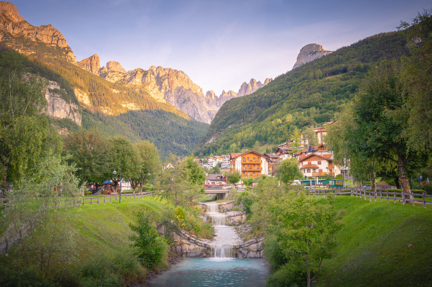 The peaceful Italian village of Molveno