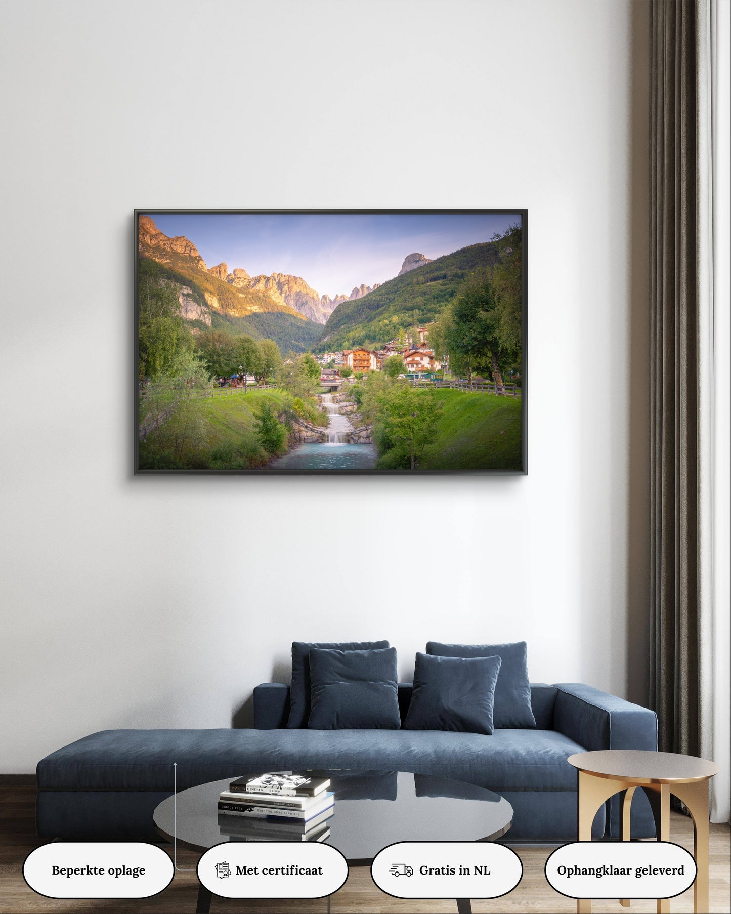 Dibond print: "Het rustgevende Italiaanse dorpje Molveno"