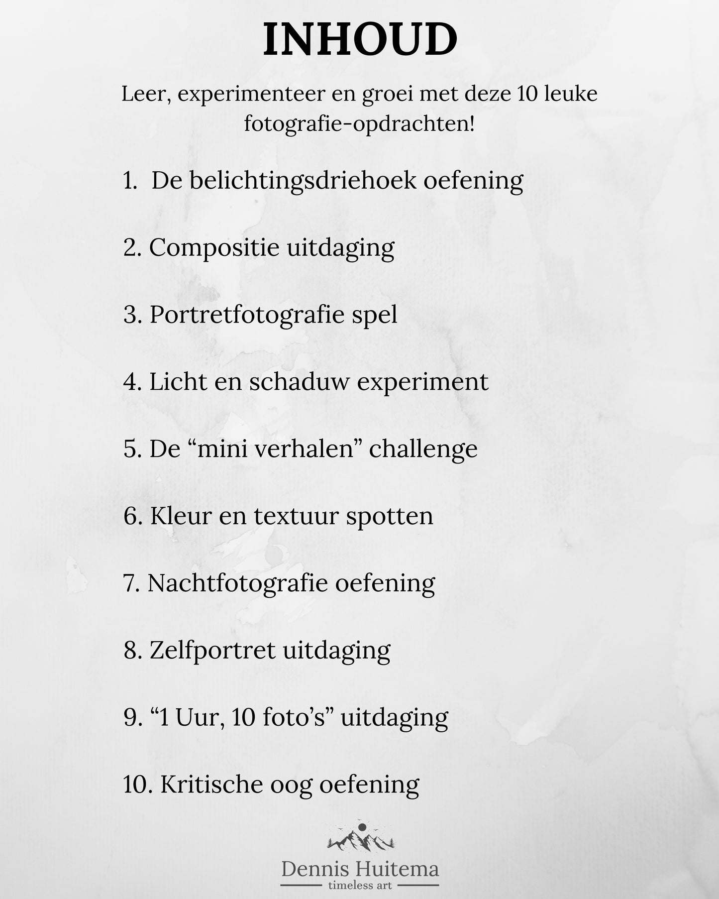 E-book: "Fotografie uitdaging: 10 opdrachten voor creatieve groei"