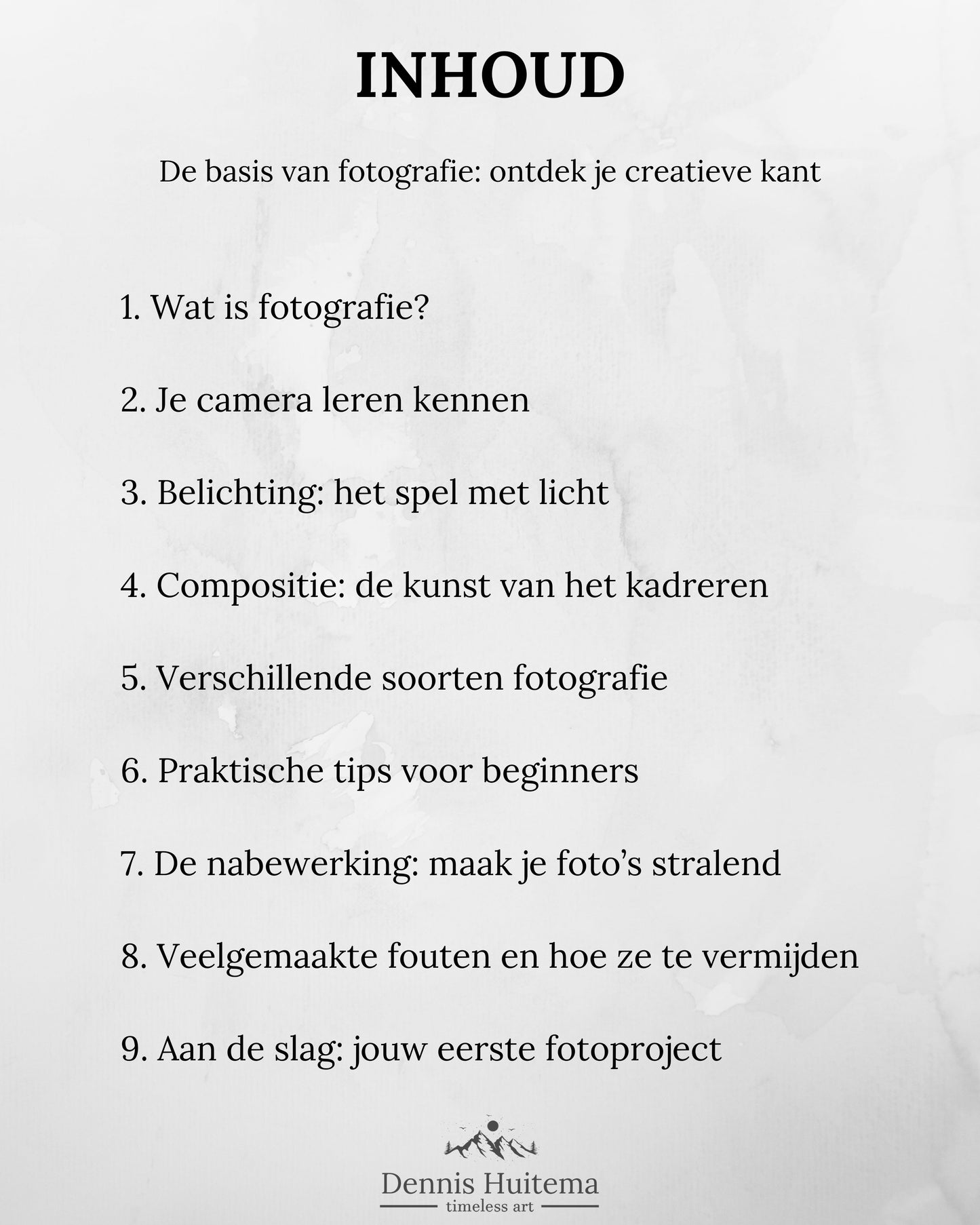 E-book: "Complete handleiding fotografie: De basis waar je op kan bouwen"