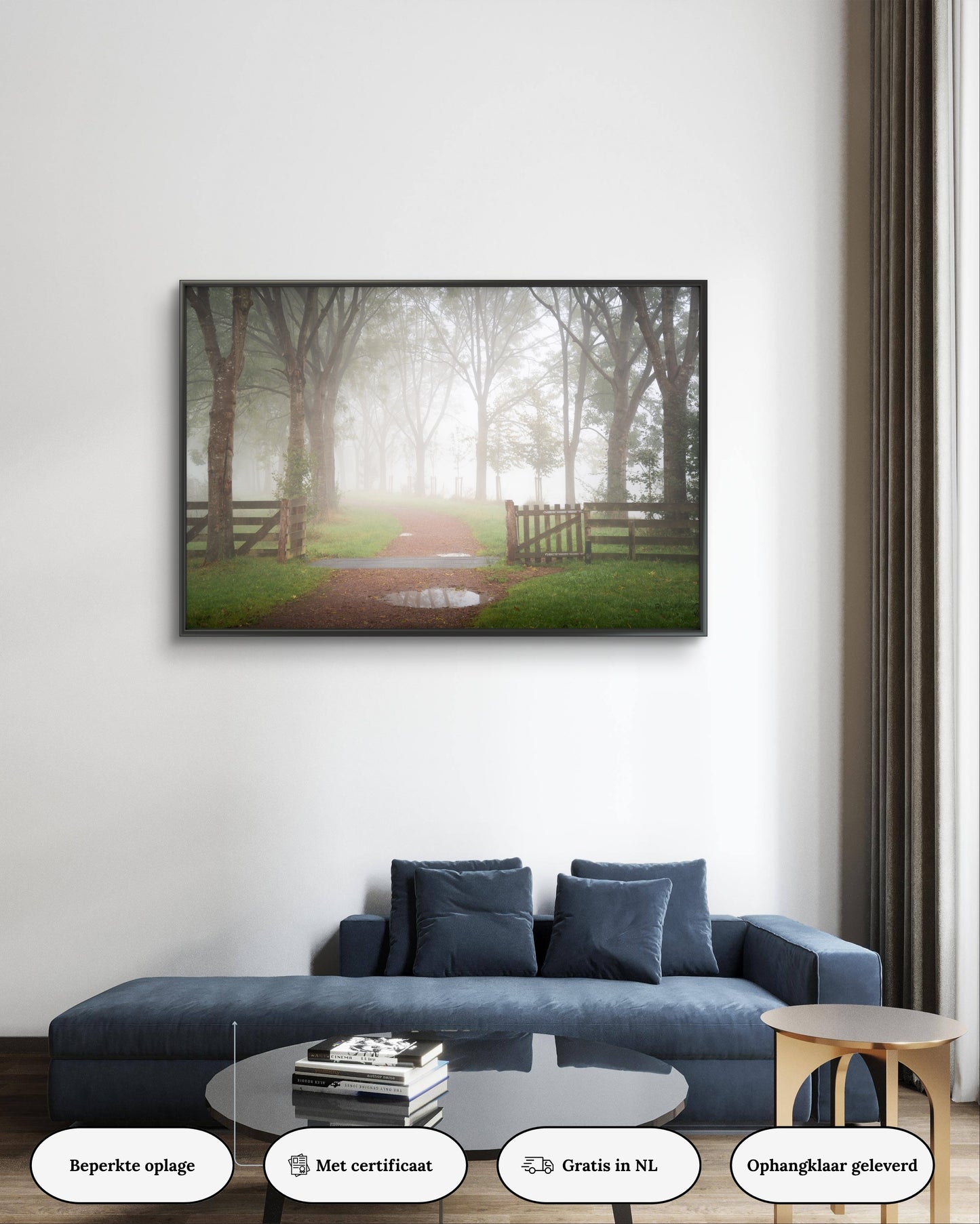 Dibond print: "Misty morning in the Sneeker Rasterhofpark"