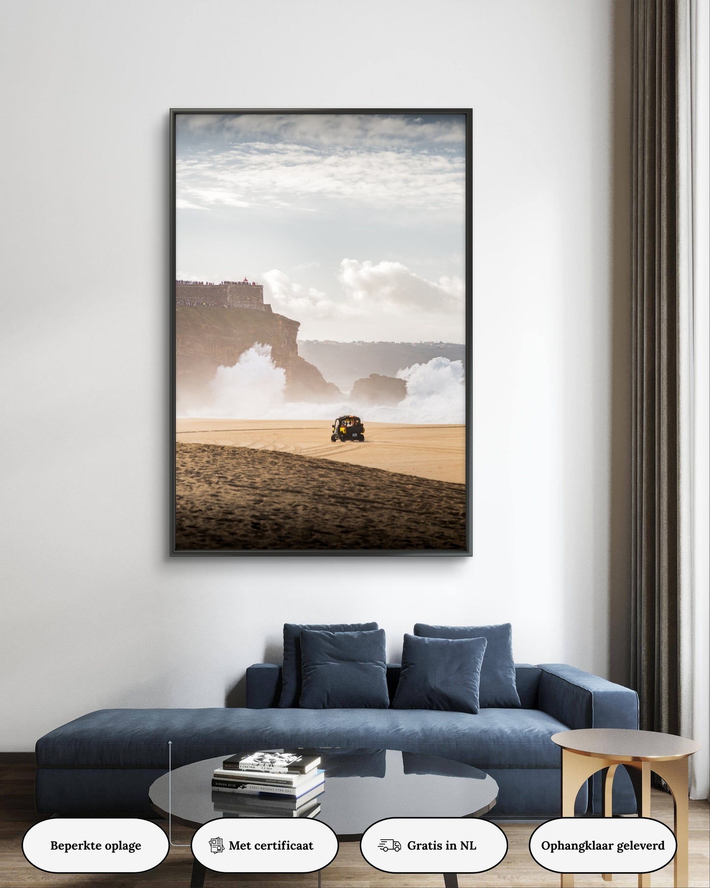 Dibond print: "De gigantische golfen in Nazaré"