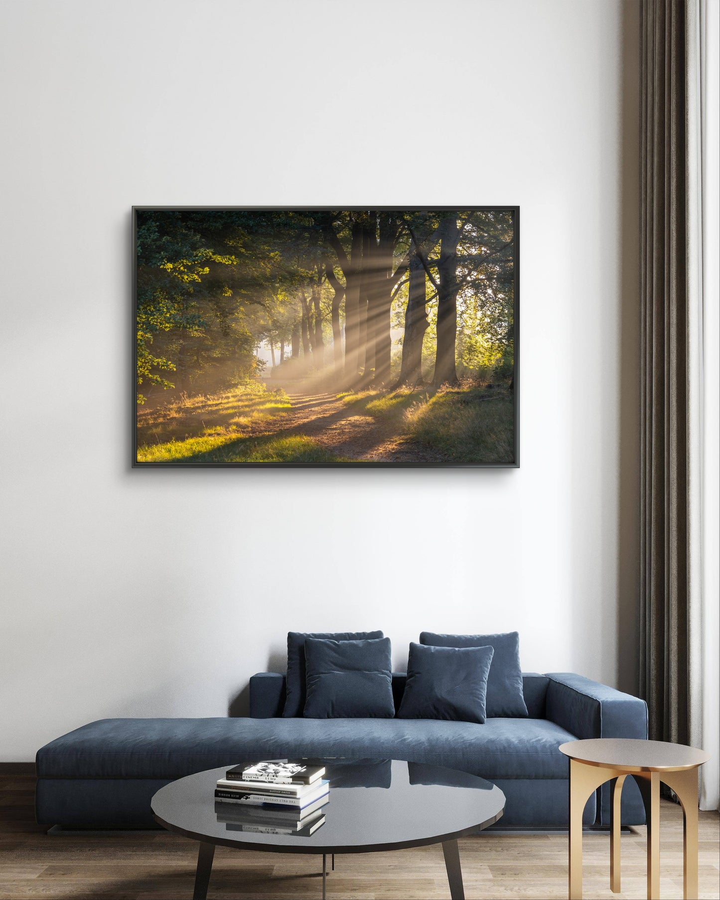 Dibond print: "De magie van de eerste zonnestralen die door de mist rijken"