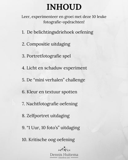 E-book: "Fotografie uitdaging: 10 opdrachten voor creatieve groei"