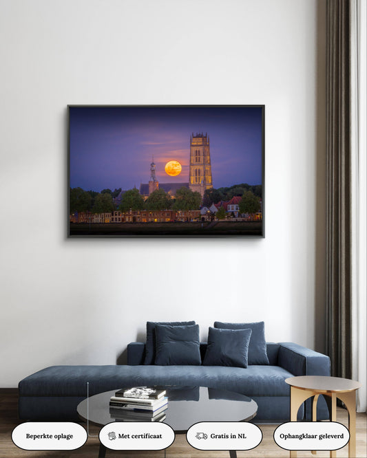 Dibond print: "Volle maan in Zaltbommel"