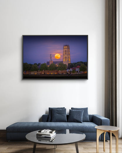 Dibond print: "Volle maan in Zaltbommel"